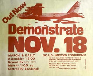 Item #16-2935 Out Now. Demonstrate Nov. 18. [anti Vietnam war poster]. New York National Peace...