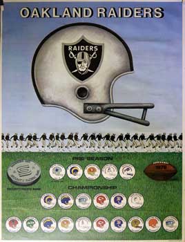 Item #16-2944 Oakland Raiders. 1979 Schedule. Poster. Lowell Herrero