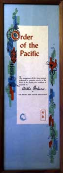 Item #16-2981 Order of the Pacific for Wilkie Osburn with 50s motifs. Pacific Area Travel...