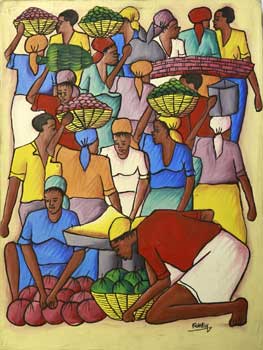 Item #16-2983 African or Caribbean Women Carrying Fruit. Franksy