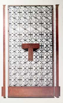 Item #16-2986 Four Panel Elevator Grill with "Tee" from the Stock Exchange Building, Chicago....
