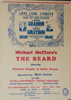 Item #16-3020 Michael McClure's The Beard. MICHAEL MCCLURE, MARC ESTRIN, author, director