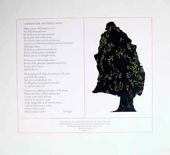 Item #16-3085 Thomas the Rhymer's Song [Broadside]. Ted Hughes, Leonard Baskin, poet, artist.