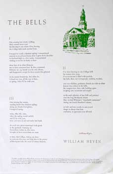 Item #16-3086 The Bells [Broadside]. William Heyen, Richard Incardona, poet, artist