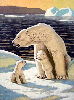 Item #16-3149 A Family of Polar Bears. Edward Osmond