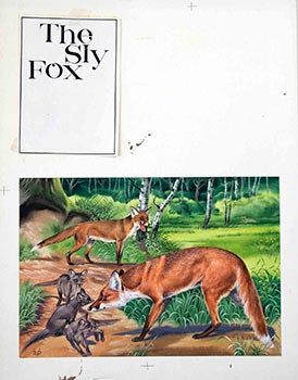 Item #16-3179 A Family of Foxes: The Sly Fox. Denys Ovenden, F. Z. S., D W