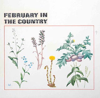 Item #16-3203 Study of Flowering Plants with text: February in the Country. Denys Ovenden, F. Z....
