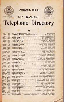 Item #16-3218 San Francisco Telephone Directory, August 1906. Pacific States Telephone, Telegraph...