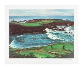 Item #16-3227 Golfing at the Ocean. Signed. Nobel Powell III
