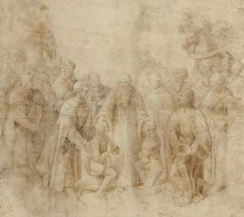 Item #16-3306 Art Dealers purporting to sell each other Raffaello Sanzio, called Raphael's (1483-1520) Saint Benedict Receiving Maurus and Placidus. John Cassayd-Smith, Stuart Denenberg, Pasquale Iannetti, Steven Little.
