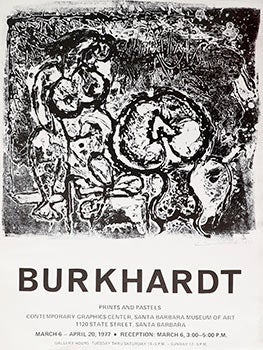 Item #16-3327 Signed poster for "Burkhardt, Prints and Pastels." Hans Burkhardt
