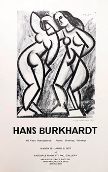 Item #16-3328 Poster for " Hans Burkhardt, 50 Years Retrospective" Hans Burkhardt