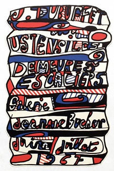 Item #16-3494 Poster for Ustensiles, demeures, escaliers de Jean Dubuffet : [exposition] Galerie...