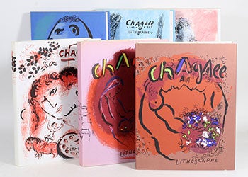 Item #16-3583 Chagall Lithographs. Catalogue raisonné. Vols. 1-6. First editions. Fernand Mourlot, Charles Sorlier, Julien Cain, Marc Chagall.