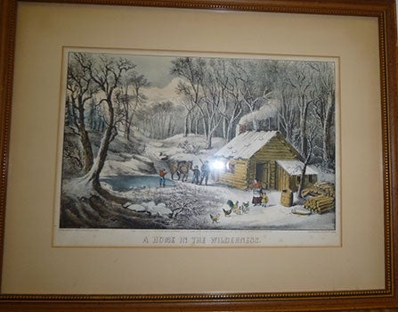 Item #16-3708 A Home in the Wilderness. First Currier & Ives edition of the lithograph. Currier, Ives.