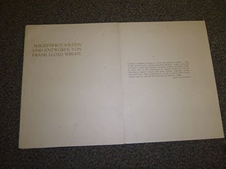Ausgeführte Bauten und Entwürfe von Frank Lloyd Wright. (Studies and Executed Buildings by Frank Lloyd Wright). First edition. Complete with 100 plates.