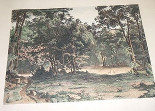 Item #16-3739 Two Deer in a Clearing in the Woods. Original etching. Louis Leroy