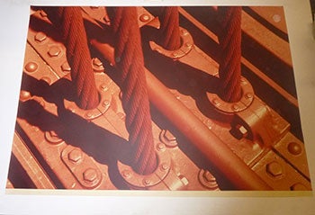 Item #16-3757 "Four Cable Attachment" from the Golden Gate Bridge Series. Original photograph, signed. Jr. Ruffin Cooper.