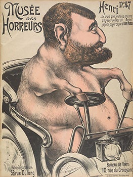 Item #16-3775 Henri de Rothschild, en porc conduisant une automobile. No. 47. Original lithograph...