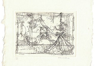 Item #16-3835 Disheveled Bedroom. Limited Edition etching. Harold Persico Paris