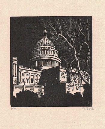 Lark-Horovitz, Betty (1894-1995) - View of the Capitol, Washington, Dc. First Edition of the Woodcut