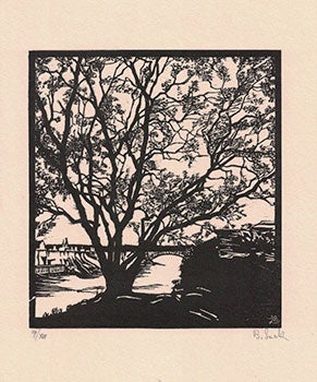 Lark-Horovitz, Betty (1894-1995) - View of the Niagara River. First Edition of the Woodcut