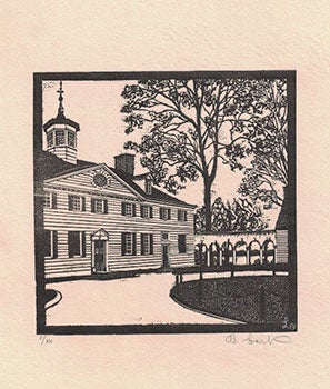 Lark-Horovitz, Betty (1894-1995) - View of the Inner Court of the Washington Mansion, Mount Vernon. First Edition of the Woodcut