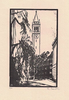 Lark-Horovitz, Betty (1894-1995) - View of the Campanile As the University of California, Berkeley, California. First Edition of the Woodcut