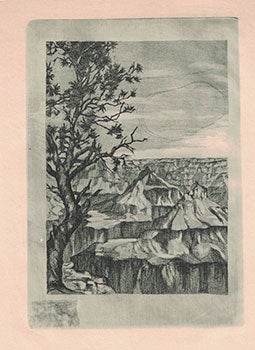 Item #16-3886 View of Grand Canyon. Original etching. Betty Lark-Horovitz