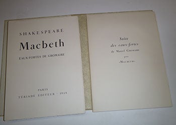 Item #16-3918 Macbeth. First edition with the etchings by Marcel Gromaire. Edition de tête. Signed. William Shakespeare, Marcel Gromaire.