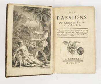 Item #16-3925 Des Passions. Par l'auteur du Traité de l'Amitié [M.G.C. Thiroux d'Arconville]. First edtiion. Marie Geneviève Charlotte Thiroux d'Arconville, 1720 – 1805.
