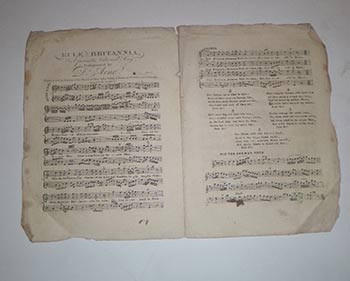 Item #16-3930 Rule, Britannia! A favorite National Song. Composed by Dr. Arne. Price 1s. Original engraved sheet music. Thomas Augustine Arne.