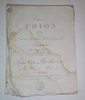 Item #16-3933 Trois TRIOS Pour le Piano-Forte, Violon, et Violoncelle.Composé par Louis van...