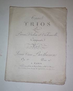 Item #16-3935 Trois TRIOS Pour le Piano-Forte, Violon, et Violoncelle.Composé par Louis van...