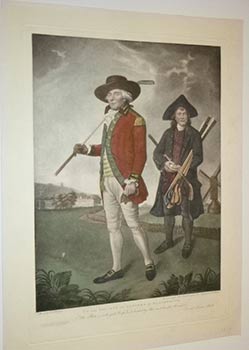 Item #16-3944 To The Society of Golfers at Blackheath. This Plate is with just Respect. Dedicated by Their most humble Servant. Samuel Francis Abbott. Color gravure. Valentine Green, British, ca. 1760–1802, British after Lemuel Francis Abbott, ARA, William Innes, subject, 1739 - 1813.