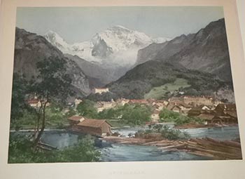 Item #16-3946 Interlaken. Color gravure. E. T. Compton, Edward Theodore Compton.