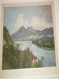 Item #16-3947 Rolandseck und Drachenfels. Color gravure. E. T. Compton, Edward Theodore Compton