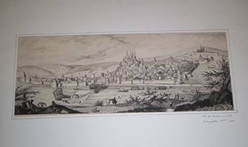 Item #16-3962 Vue perspective de la ville de Verdun en 1591. Lithograph. Hermann Raunheim, after Pierre Jacob.