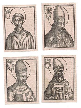 A Collection of Woodcuts from "Histoire des papes et souverains chefs de l'Église, depuis S. Pierre, premier pontife romain, jusques à Paul Vaujourd'huy séant." First edition.