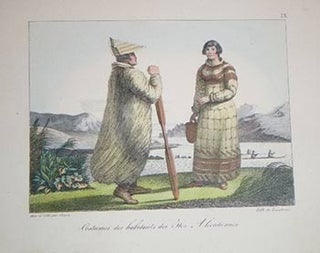 Item #16-4008 Costumes des habitans des îles Aléoutiennes . [Aleuts - Alaska.] Original...