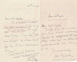 Item #16-4026 Fred Terry and Violet Farebrother. Signed letters. Fred Terry, Violet Farebrother