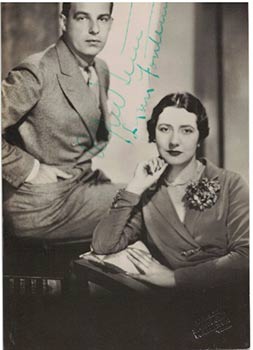 Item #16-4029 Lynn Fontaine and Alfred Lunt. Signed photograph. Lynn Fontaine, Alfred Davis Lunt...
