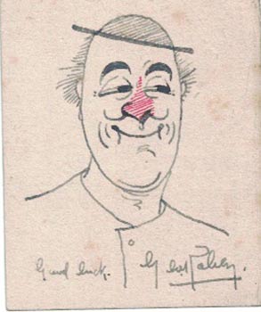 Item #16-4035 Original self-portrait drawing of George Robey. George Robey