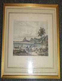Item #16-4046 Lagoa das Tretas. [Rodrigo de Freitas lagoon, Rio de Janeiro], First edition of the lithograph. Victor Adam, lithographer Godefroy Engelmann, after Johann Moritz Rugendas.