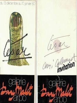 Item #16-4079 Signed Gallery invitation with thumbprint of the artist César. César,...