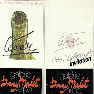 Item #16-4079 Signed Gallery invitation with thumbprint of the artist César. César,...