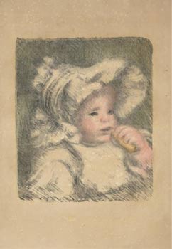 Item #16-4137 L'Enfant au biscuit. (Jean Renoir). Original lithograph. Pierre-Auguste Renoir