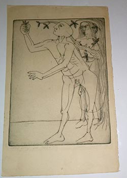 Item #16-4236 Adam and Eve. First edition of the etching. Oscar Camaño