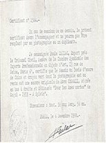 Item #16-4254 Certificate of authenticity for a 1953 drawing by Marc Chagall. Marc Chagall, Paule...