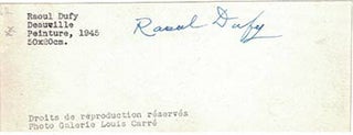 Certificate of authenticity for a 1945 painting of Deauville by Raoul Dufy